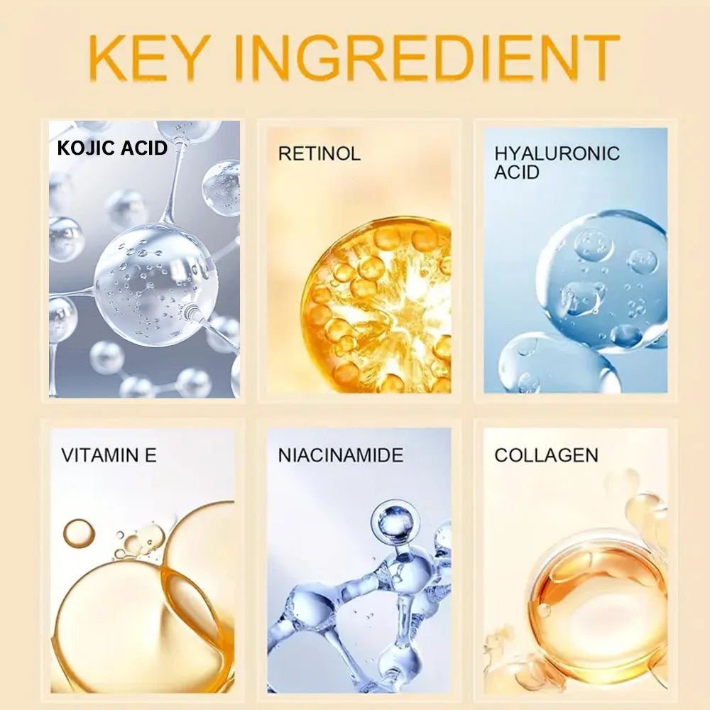 YOUNGCOME Kojic Acid Brightening Set – Toner, Serum & Cream Brightening Skin Care Set Qst