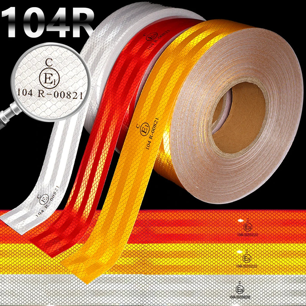 Reflective Safety Tape Self-Adhesive Warning Strip 8FT Reflective Safety Tape Qme