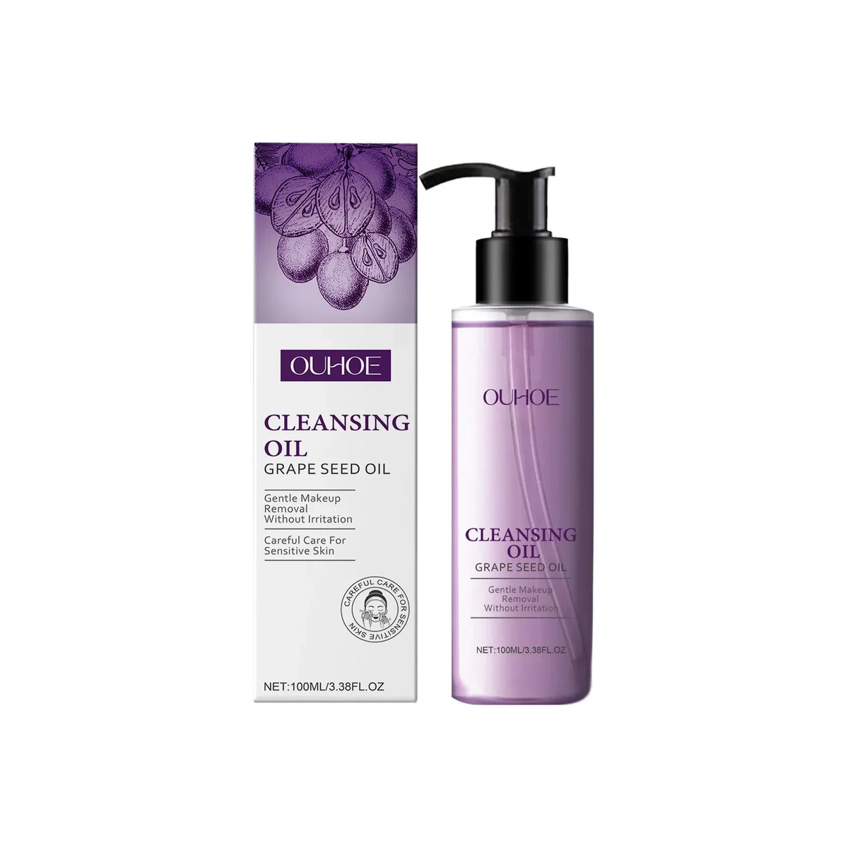 Qme Grape Seed Cleansing Oil – Makeup Remover Sensitive Skin Facial Cleansing Oil Qme 100ml Boxed