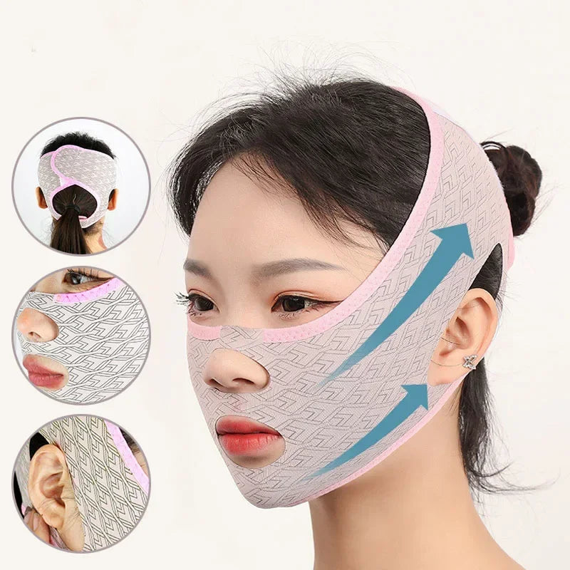 Adjustable V-Line Face Lifting Bandage – Jaw Contouring Strap Face Contouring Strap Qme