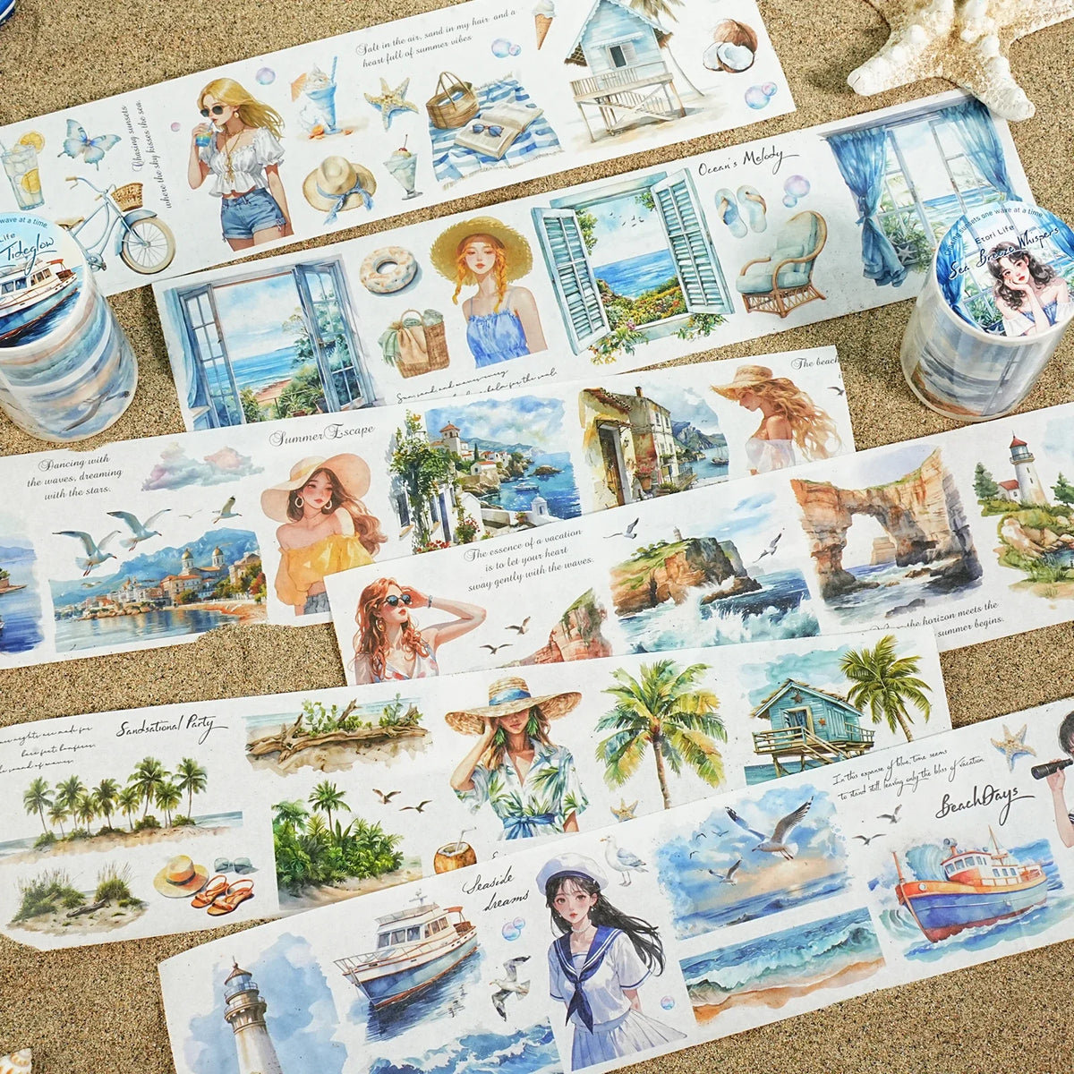 Washi Tape Flower Scenery Set of 6 – DIY Decorative Masking Tape Decorative Washi Tape Qme