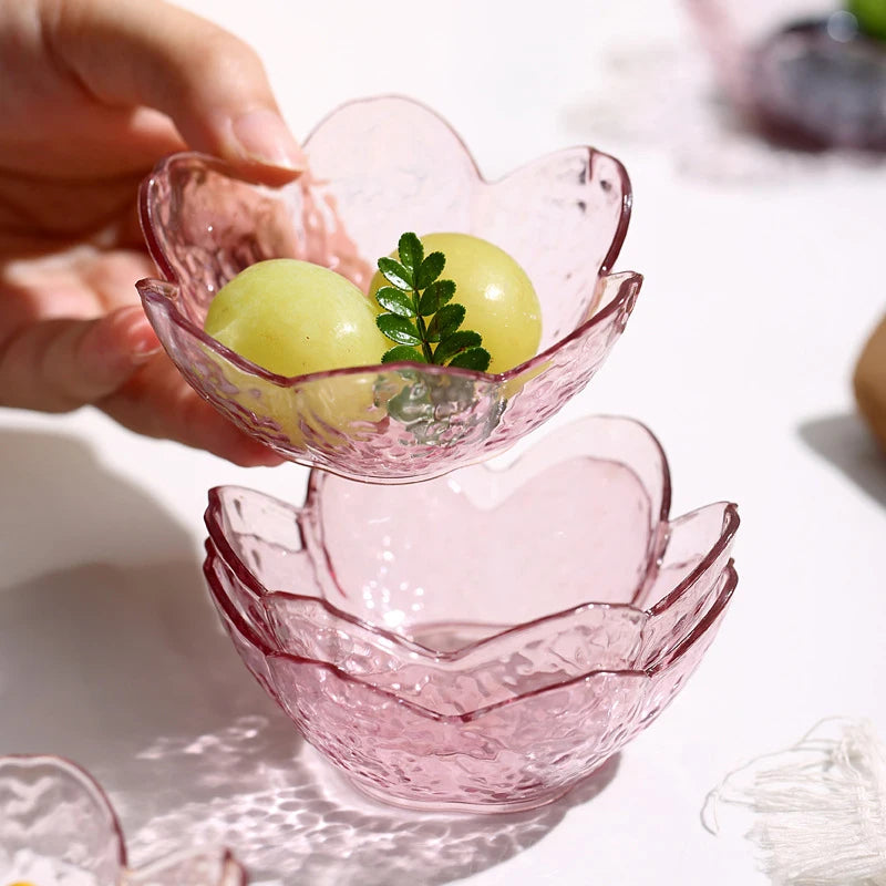 Cherry Blossom Hammer Pattern Plastic Sauce Dish & Bowl Sauce Dish Qst