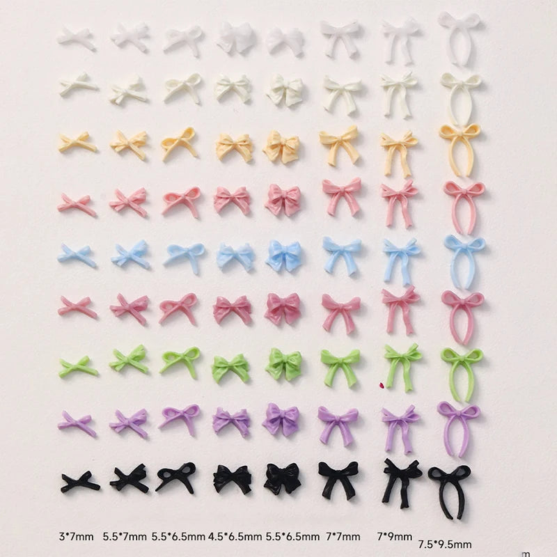 50Pcs 3D Ribbon Bowtie Nail Art Charms – Resin Nail Decor Nail Art Charms Qst