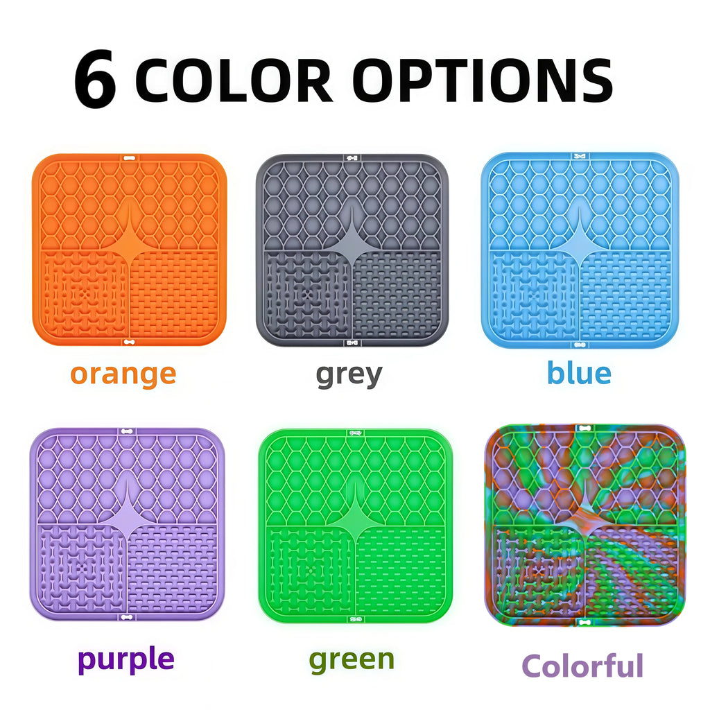 Silicone Dog Licking Mat – Slow Feeder with Suction Cup Dog Slow Feeder Mat Qst
