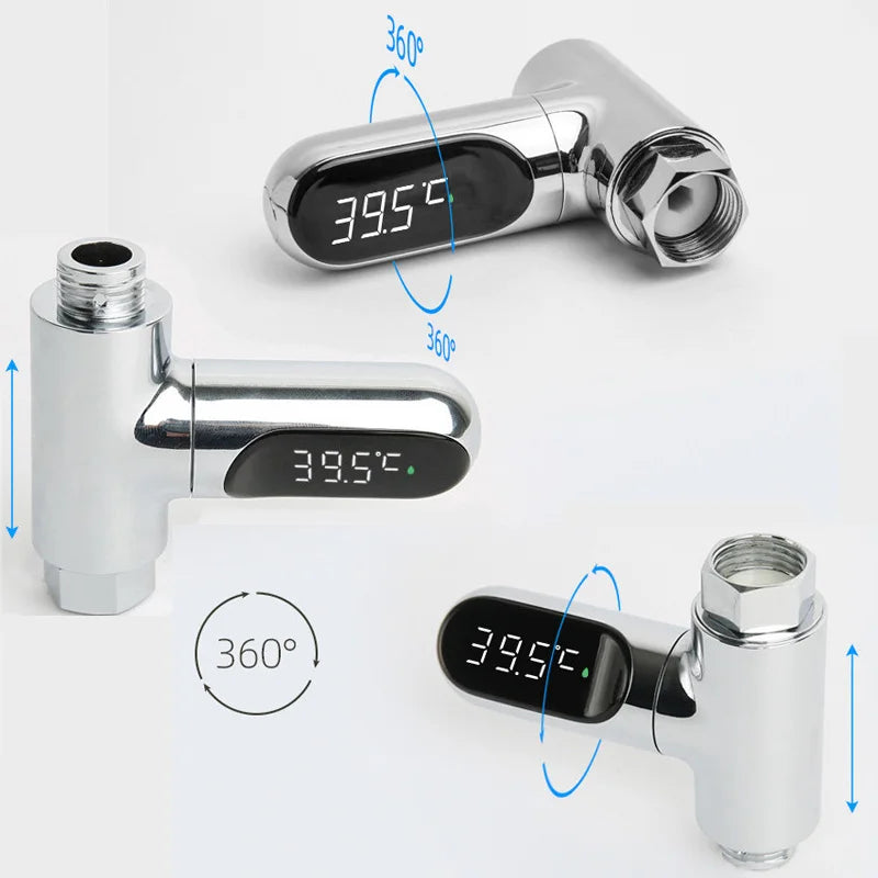 Self-Powered LED Shower Thermometer – 5–85°C Digital Monitor Shower Thermometer Qst