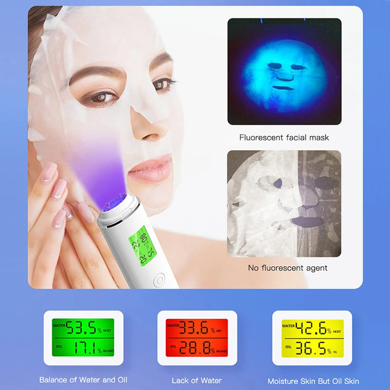 LCD Digital Skin Moisture Analyzer Pen – Oil, Water & UV Tester Skin Moisture Analyzer Qst