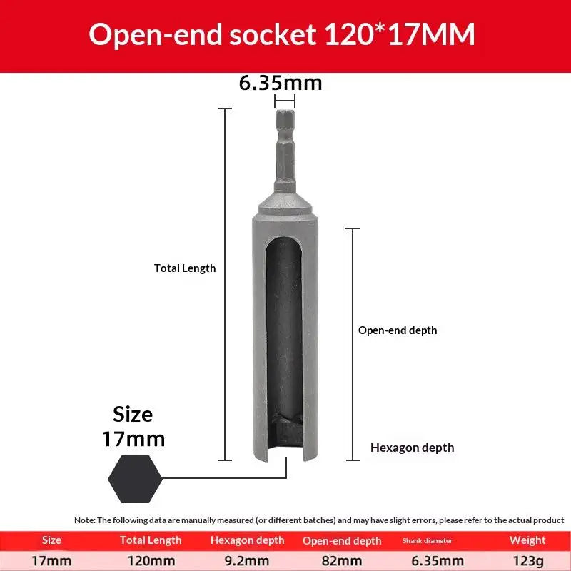 Extended Hex Socket Sleeve for Electric Screwdriver & Drill Bit Socket Sleeve Adapter Qme 17x120