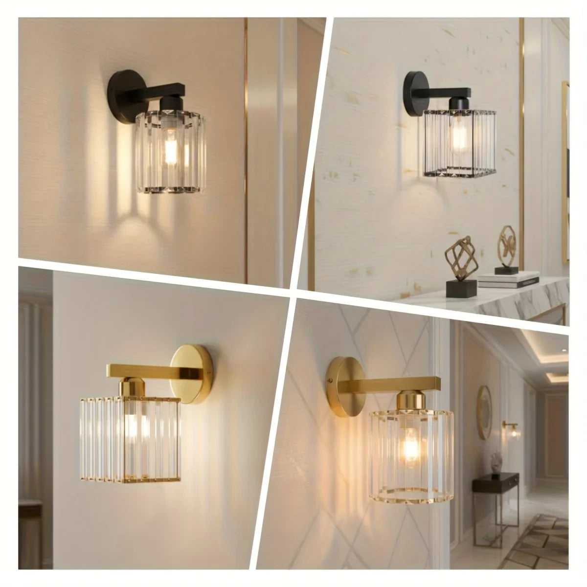 Modern Crystal LED Wall Lamp – Bedroom, Study & Hotel Décor Crystal Wall Sconce Qme