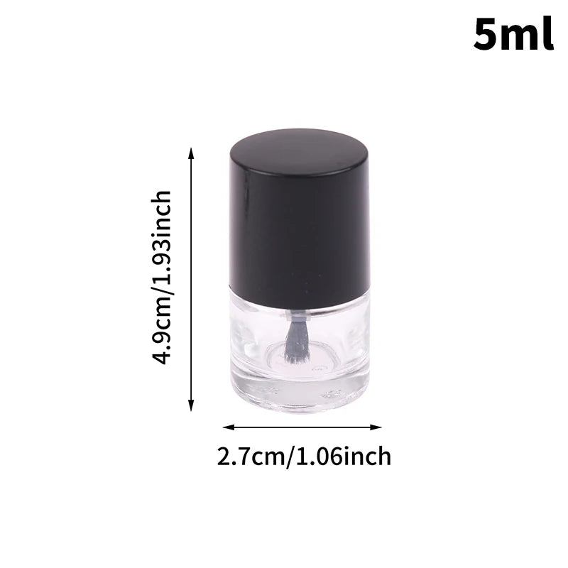 Empty Nail Polish Glass Bottles 5/10/15ml with Brush & Lid Nail Polish Bottle Qst 5ML
