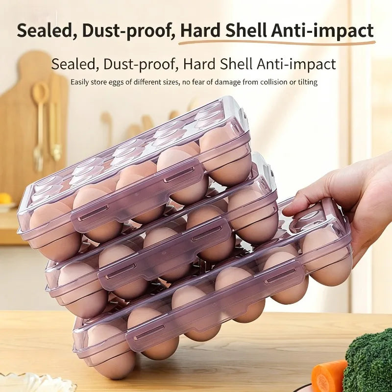 Portable Egg Storage Box with Lid – 6, 15 or 24 Grid Egg Storage Box Qme