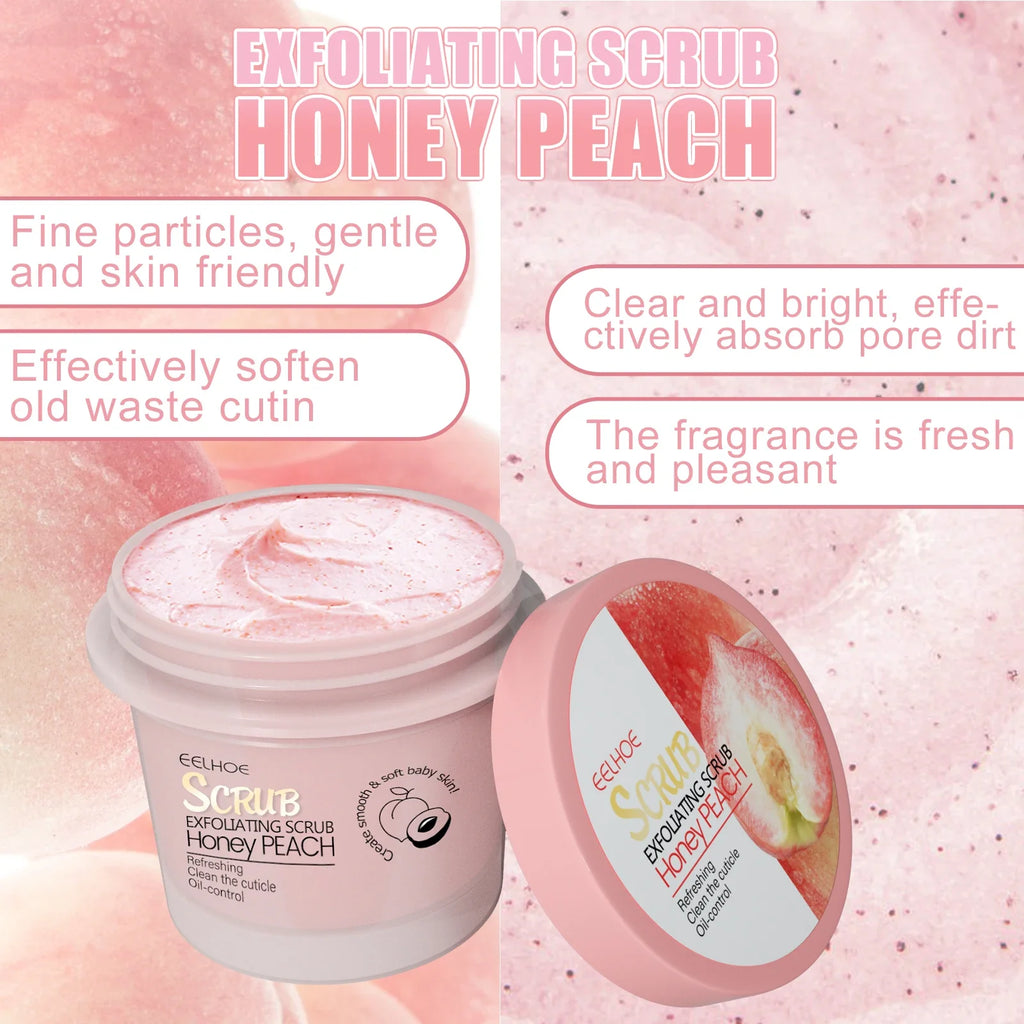 Honey Peach Body Scrub Cream – Exfoliating & Moisturizing Exfoliating Body Scrub Qme