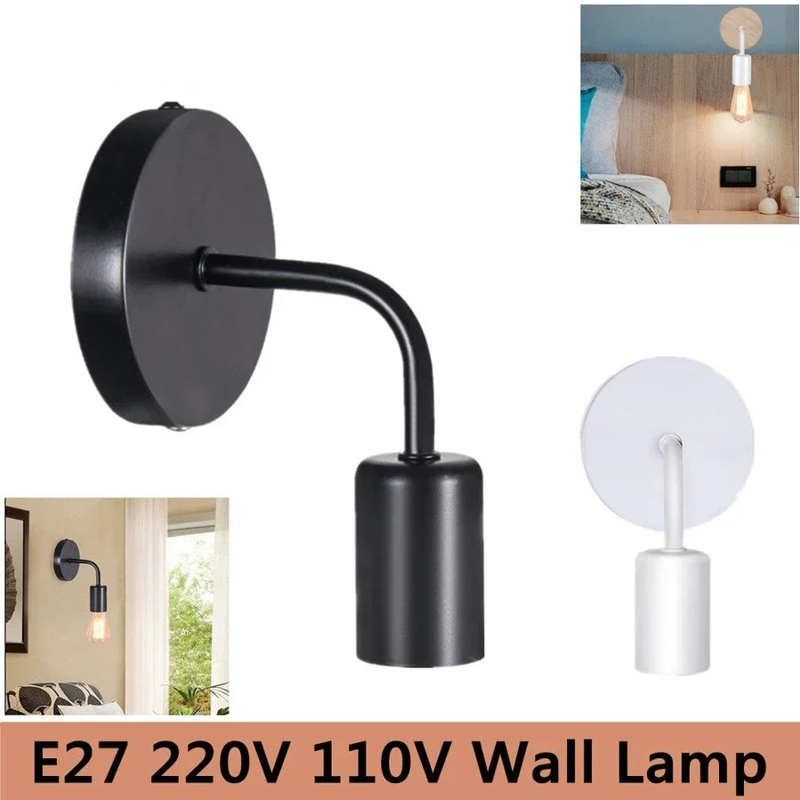 E27 Nordic Black Iron Wall Lamp – Indoor Wall Sconce Light Wall Sconce Lamp Qme