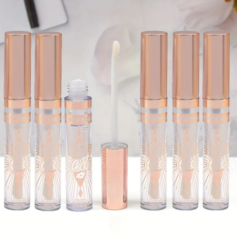IMAN OF NOBLE 6-Piece Lip Oil Set – Moisturizing Clear Lip Gloss Lip Oil Set Qst
