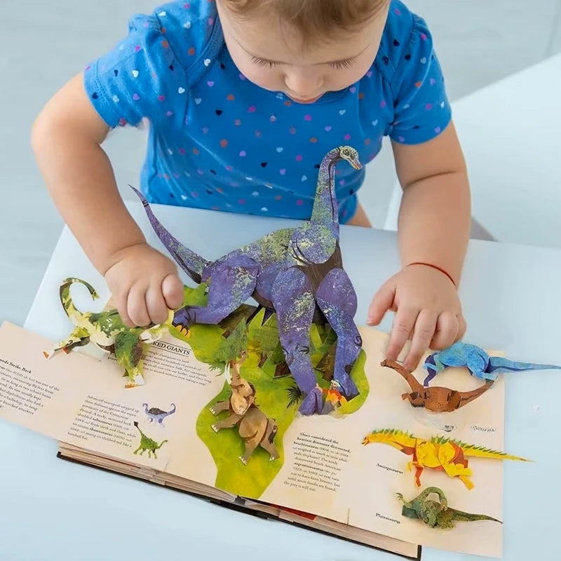 3D Folding Dinosaur Encyclopedia Book – Kids Science Gift Children's Science Book Qst