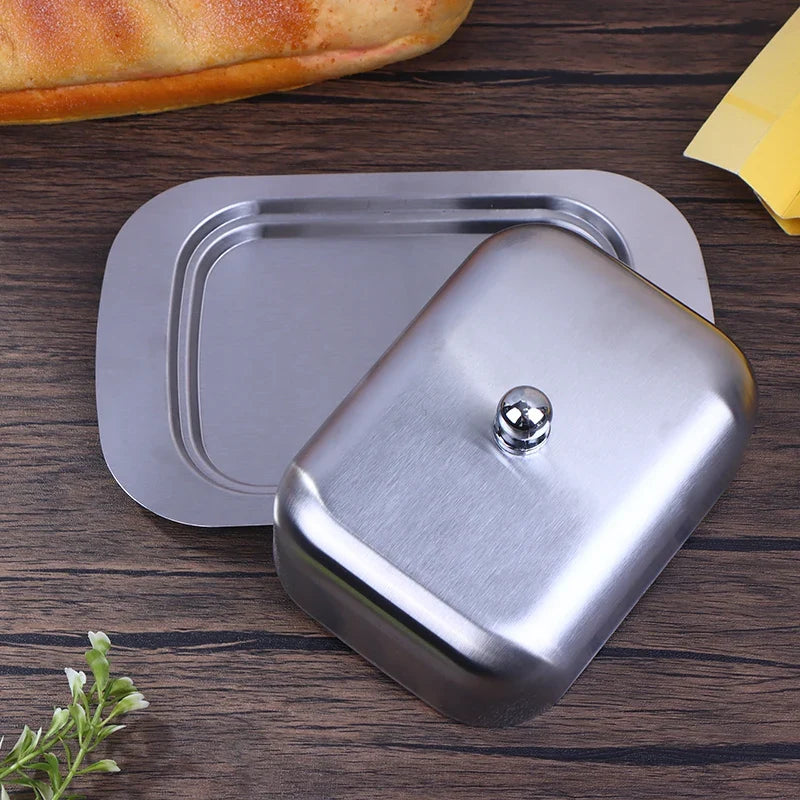 Stainless Steel Butter Dish with Lid | Retro French Style Butter Dish Qme