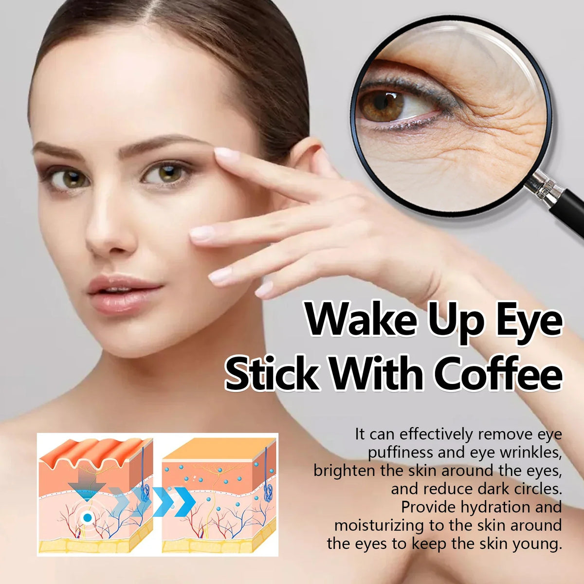 Caffeine Eye Stick – Brighten, Firm & De-Puff Eye Cream Eye Cream Stick Qme
