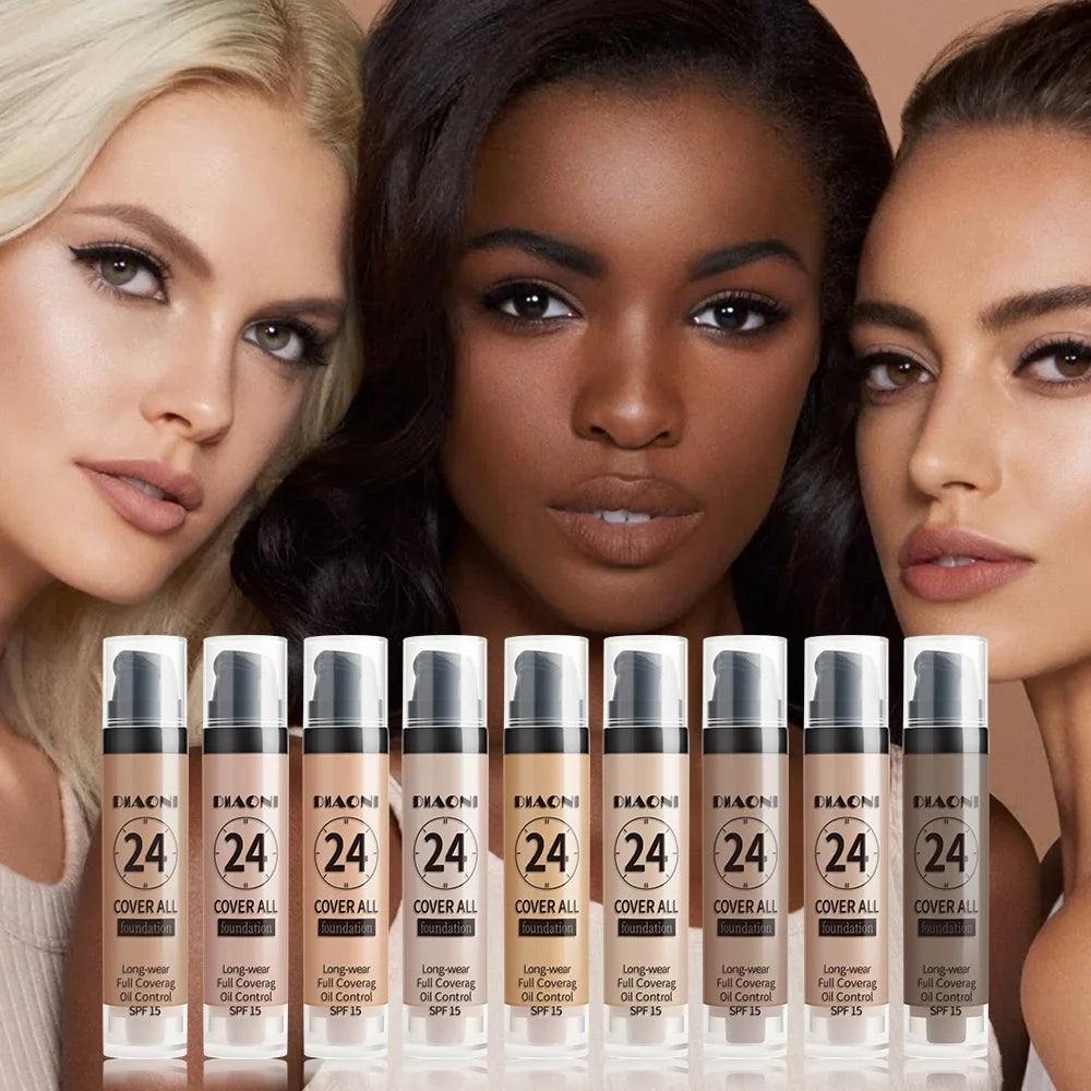 9-Color Waterproof Liquid Foundation – Full Coverage & Moisturizing Liquid Foundation Qme