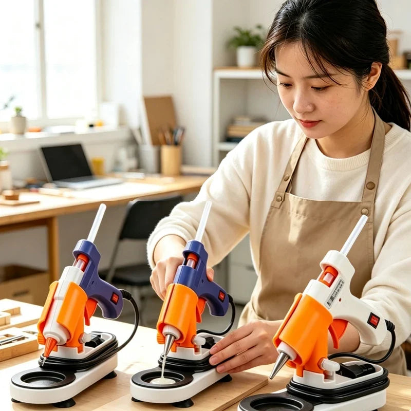 Adjustable Glue Gun Stand with Anti-Slip Base & Drip Tray Glue Gun Stand Qme