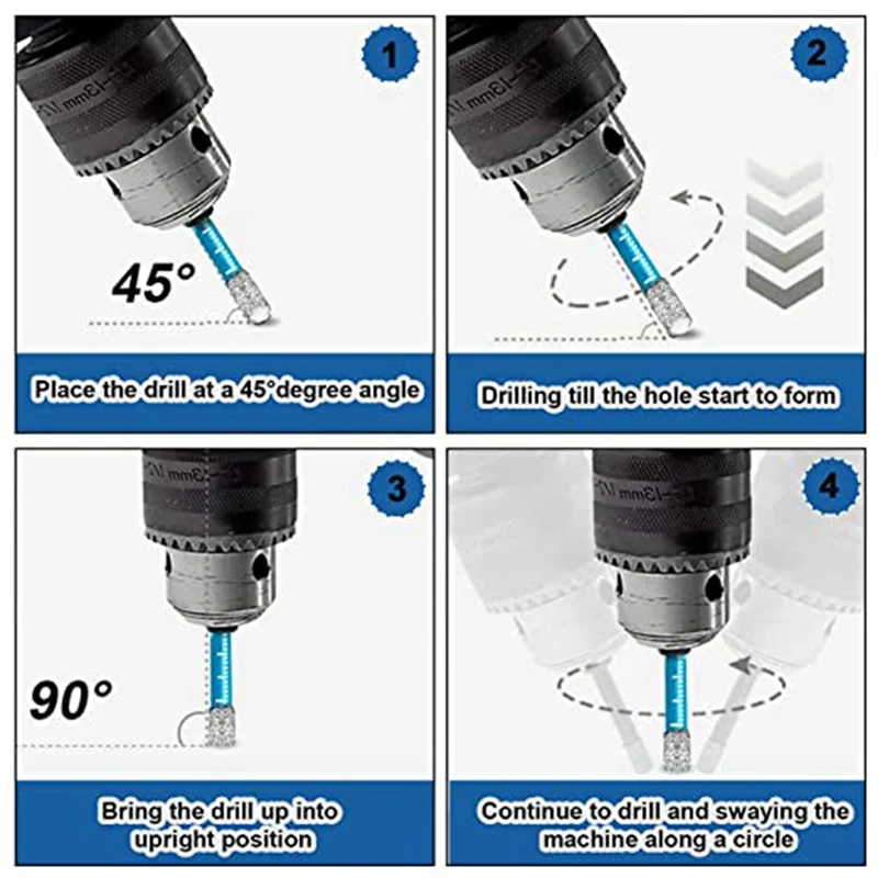 7-Piece Diamond Drill Bit Set – Glass, Marble & Tile Hole Opener Diamond Drill Bit Set Qme