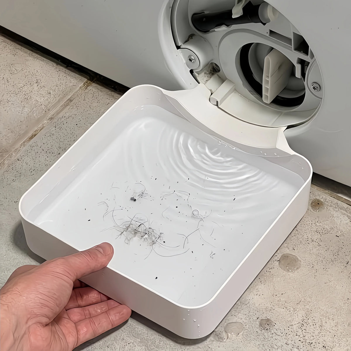 Washing Machine Drain Water Tray & Lint Filter | No Overflow Washing Machine Tray Qme