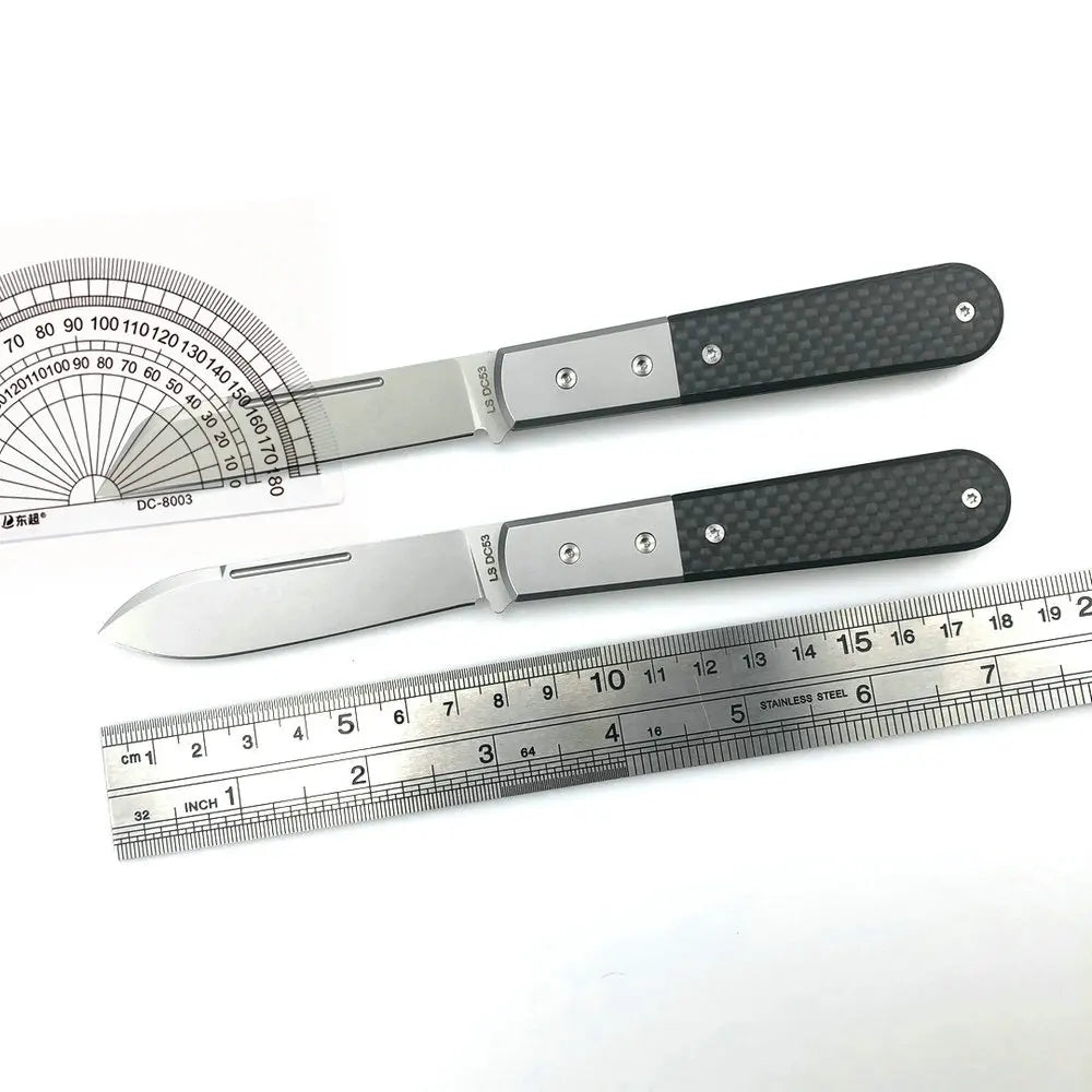 TRSKT DC53 Barlow Folding Knife – Ox Bone & Carbon Fiber EDC Folding Pocket Knife Qst