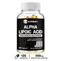 Alpha Lipoic Acid 600mg – Brain, Heart & Nerve Support Antioxidant Supplement Qst 120 Capsules