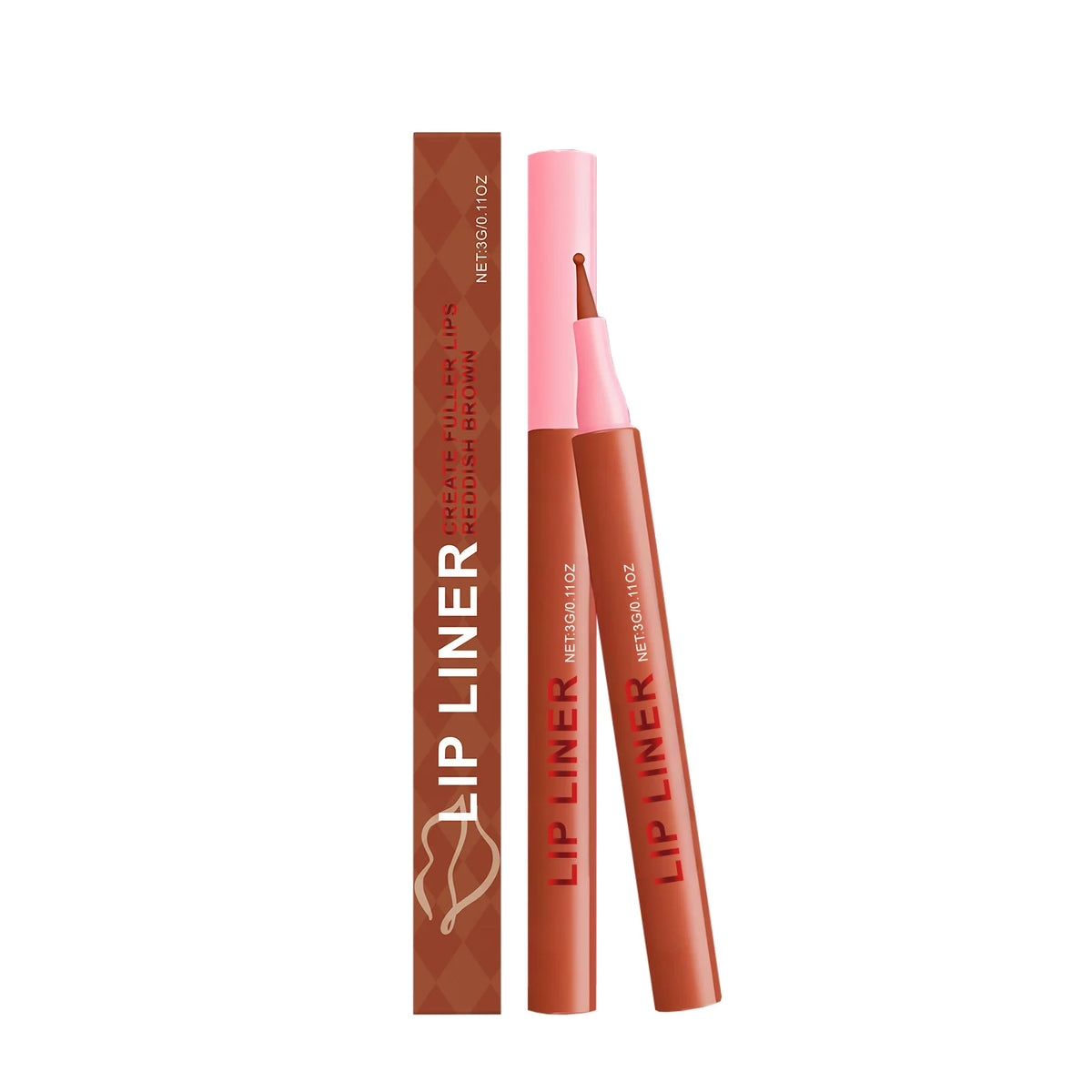 Waterproof Matte Lip Liner Pencil – 6 Colors, Smudge-Proof Lip Liner Pencil Qst reddish brown
