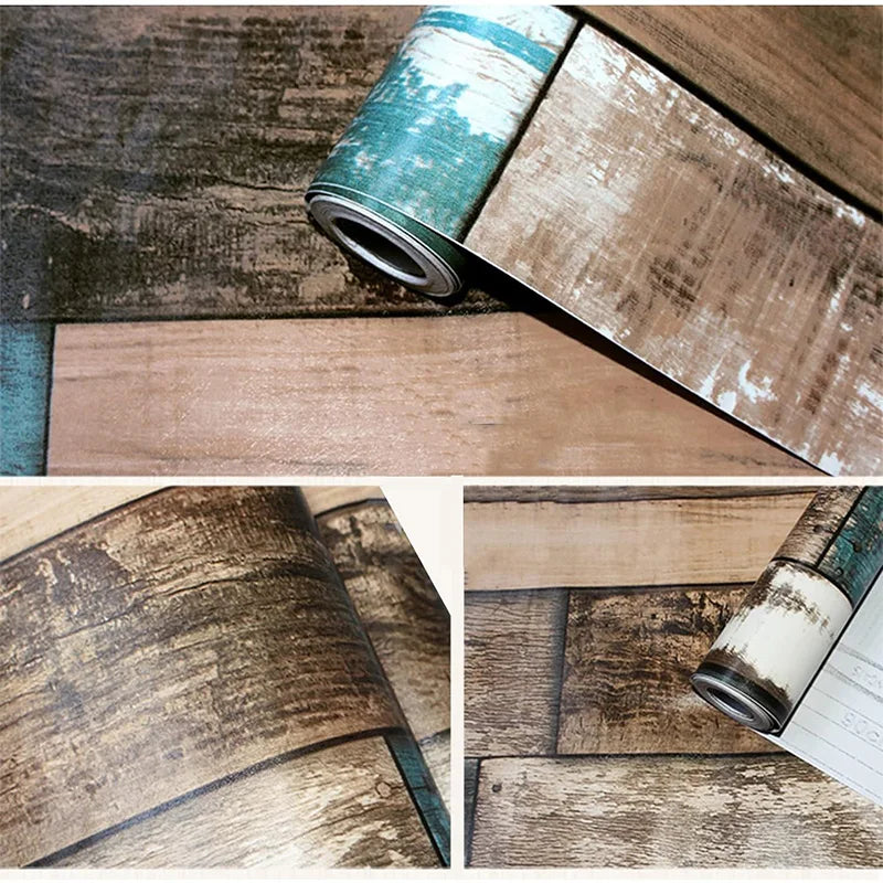 Reclaimed Wood Peel & Stick Wallpaper Plank – Multicolored Peel & Stick Wallpaper Qme