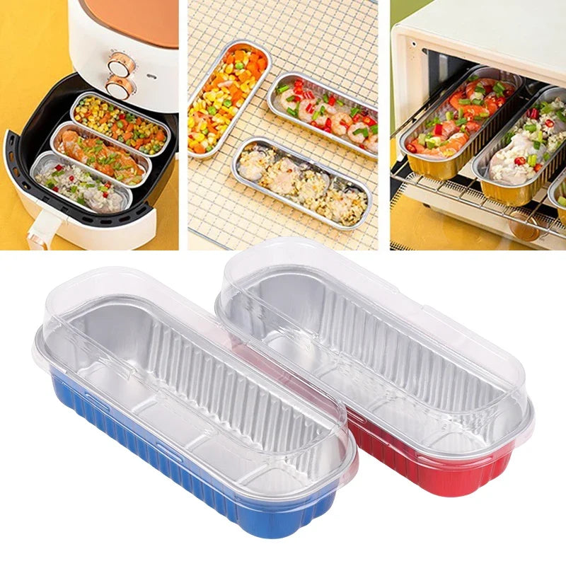 Mini Loaf Pans with Lids | Aluminum Foil Rectangle Cake Pan Set Mini Loaf Pan Set Qme