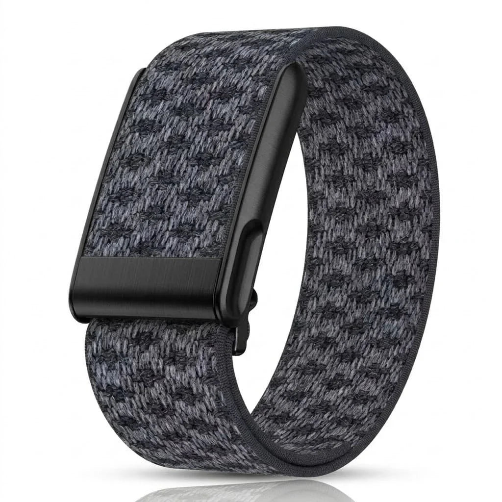 Nylon Replacement Wristband Strap for Whoop 5.0 – Cashmere Watch Band Qme Black Gray-5.0MG
