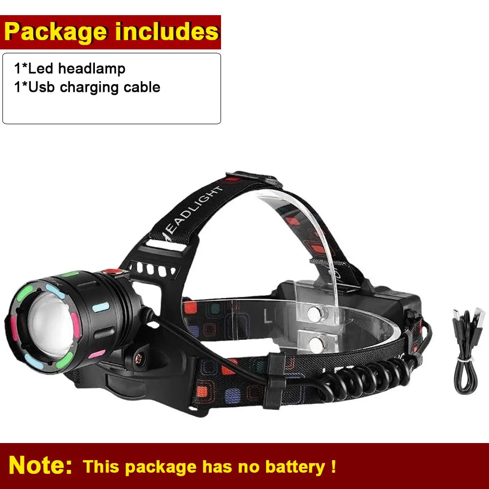 1200 Lumen Rechargeable LED Headlamp | 4 Modes, IPX6 Waterproof LED Headlamp Qst Without battery