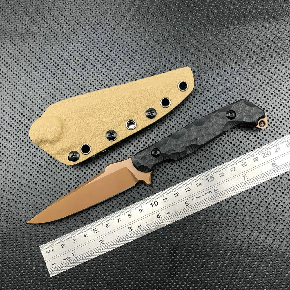 TRSKT D2 Fixed Blade Hunting Knife – Flax/G10 Handle, Kydex Sheath Fixed Blade Knife Qst 2 China Mainland