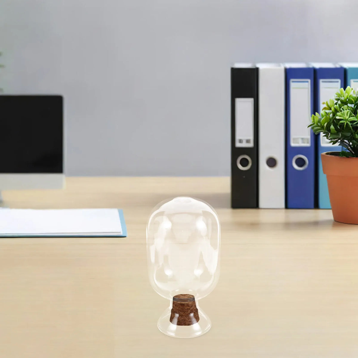 Small Clear Glass Bottle Cork Stopper | Decorative Display Decorative Bottle Qme