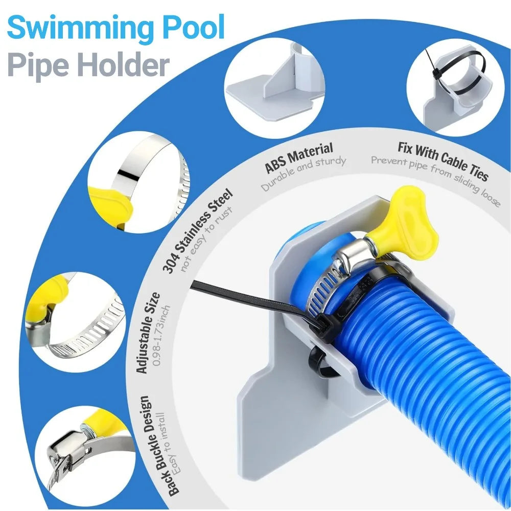 Swimming Pool Pipe Holder 30–37mm Hose Support Bracket Pool Hose Bracket Qme
