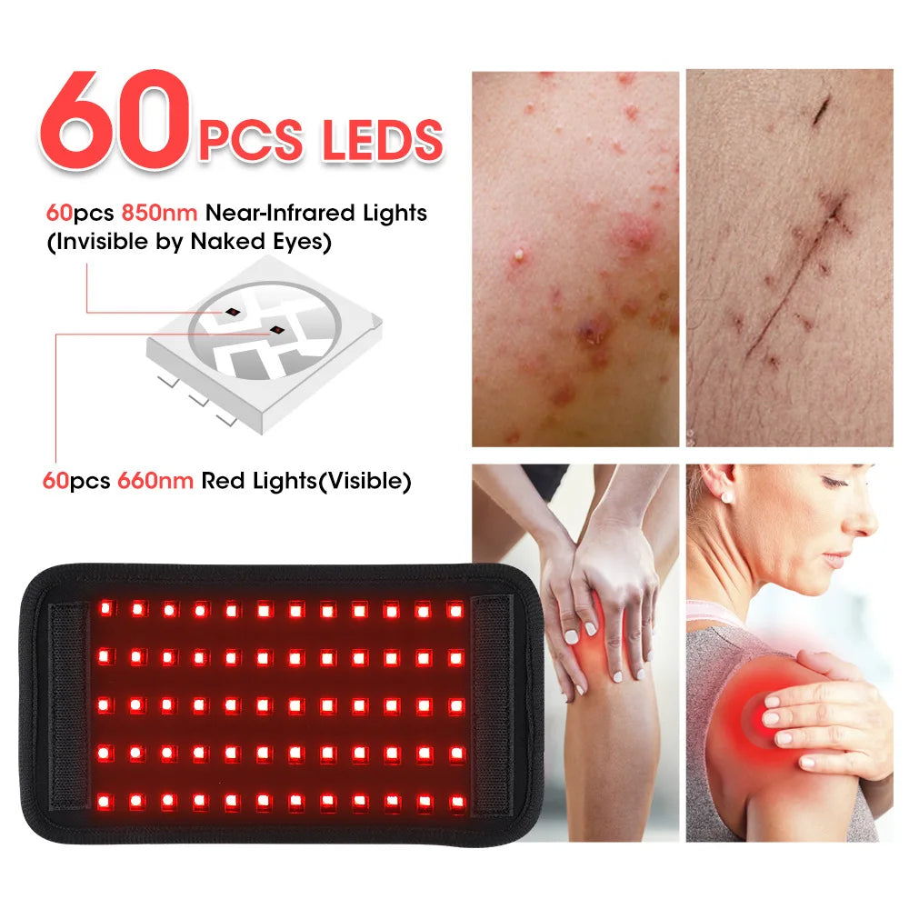 Red Light Therapy Belt 660nm 850nm – Wearable LED Wrap Pad Light Therapy Belt Qst