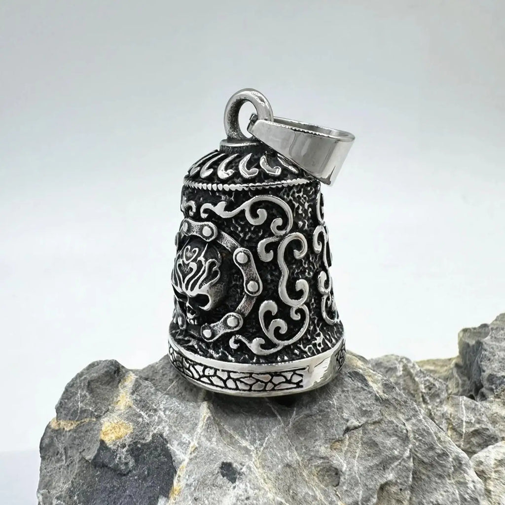 Skull Motorcycle Bell Key Chain – Weatherproof Alloy Ornament Motorcycle Bell Key Chain Qme