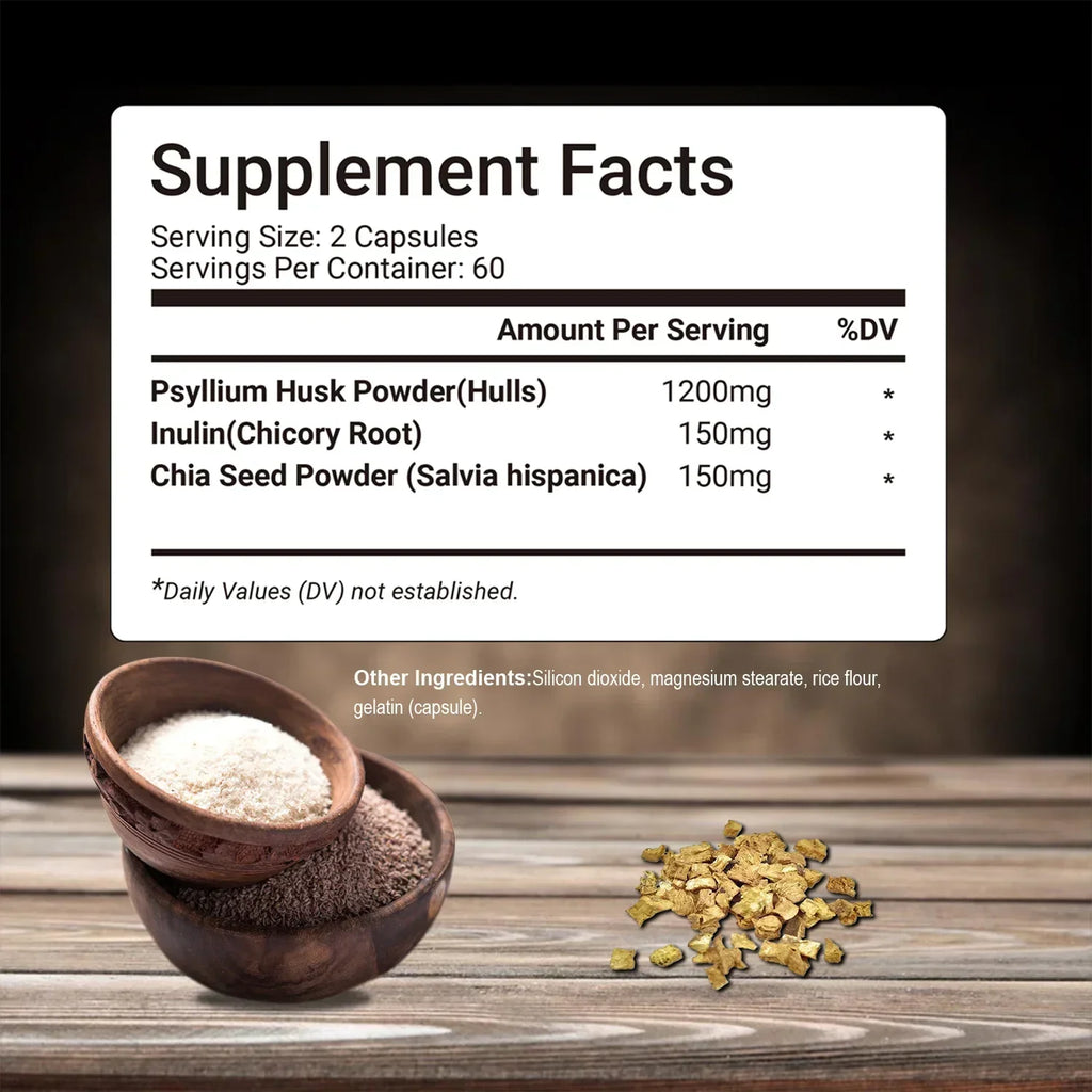 Psyllium Husk Fiber Capsules – Natural Soluble Fiber Supplement Fiber Supplement Qst
