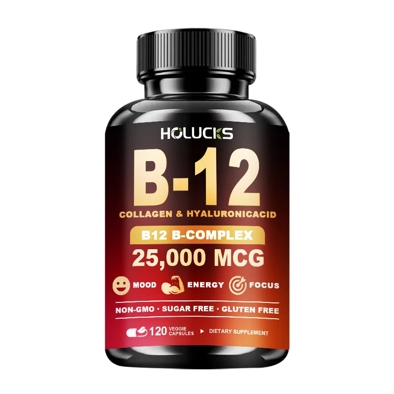 Vitamin B12 Capsules with Marine Collagen, MSM & Biotin Vitamin Supplement Qst 120pcs - 1 BOX Trial