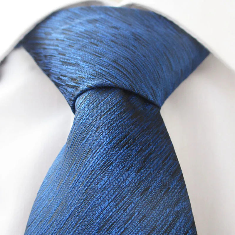 Wide Jacquard Twill Necktie | Classic Formal Polyester Tie Formal Necktie Qme Blue