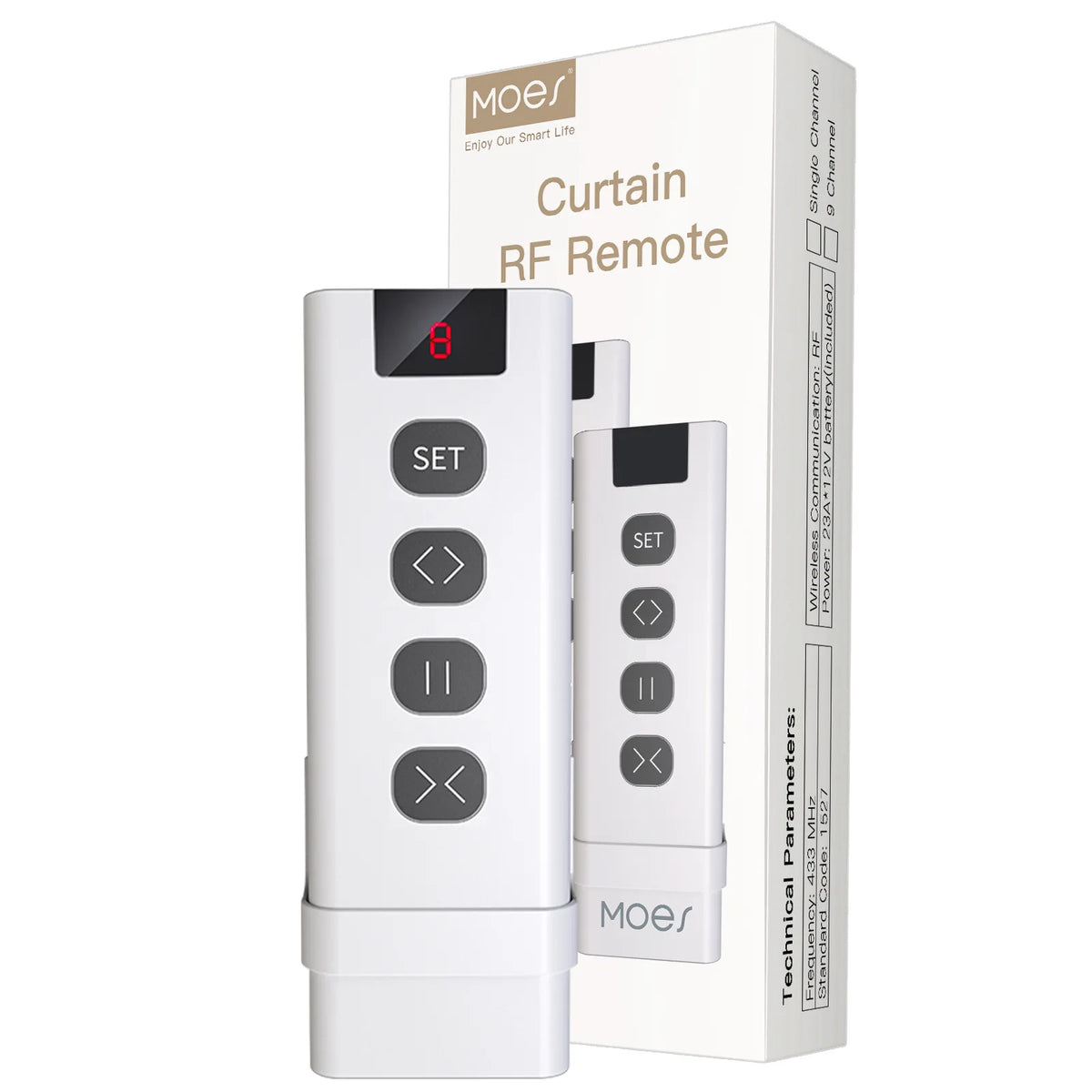WiFi Smart Curtain Switch – Tuya App Control, Tempered Glass Smart Curtain Switch Qst