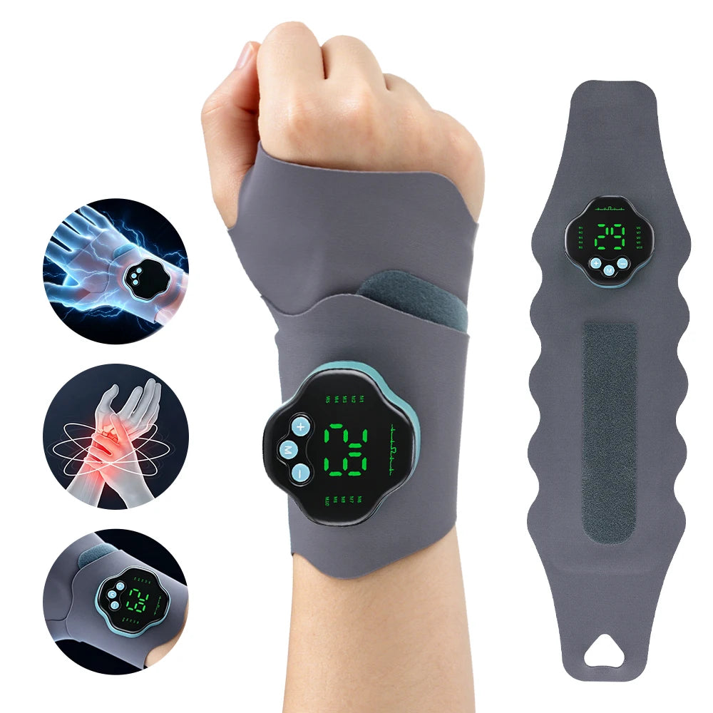 Wireless EMS Wrist Massager – 10 Modes & 29 Levels, 2-in-1 Wrap EMS Wrist Massager Qst