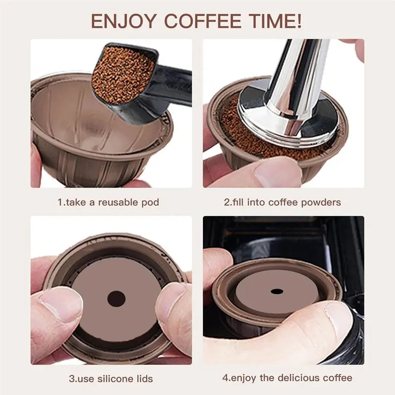Reusable 230ml Vertuo Coffee Capsules – 5-Pack Refillable Pods Reusable Coffee Capsules Qst