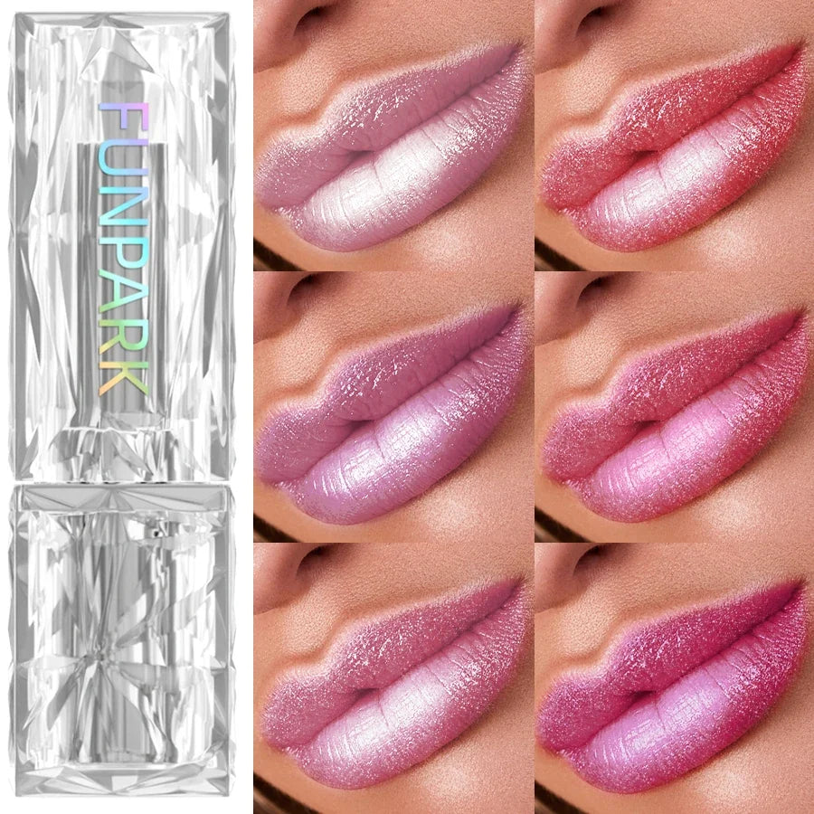 7-Color Metallic Sparkling Lipstick – Hydrating Red & Pink Metallic Lipstick Qme
