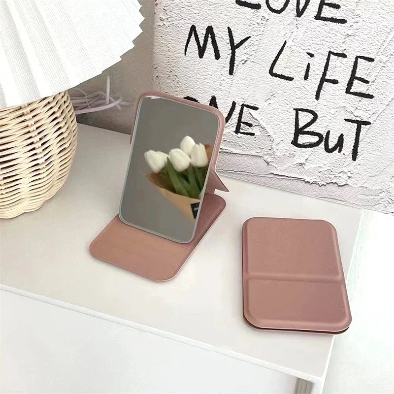 Women's Mini Folding Makeup Mirror – Portable Cosmetic Mirror Portable Makeup Mirror Qme