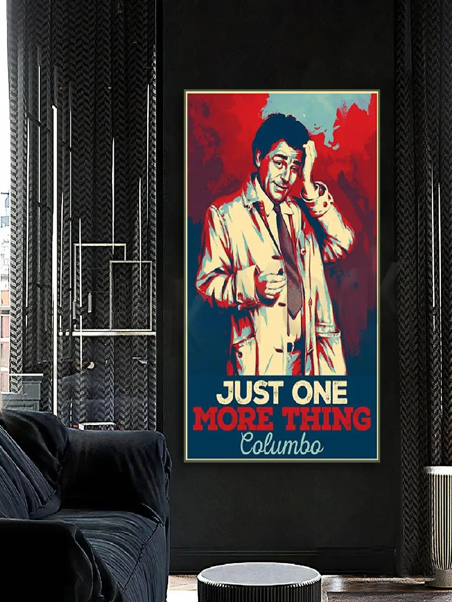 Columbo "Just One More Thing" Quote Canvas Poster | TV Wall Art Canvas Wall Art Qst