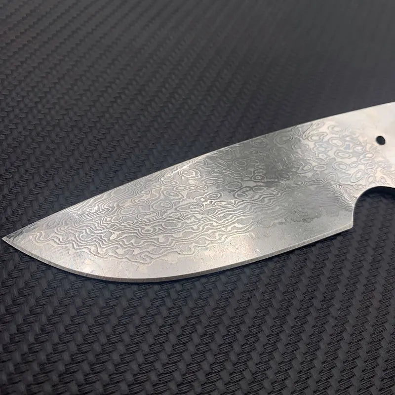 Damascus Steel Fixed Blade DIY Knife Blank – Camping & Outdoor Fixed Blade Knife Qst