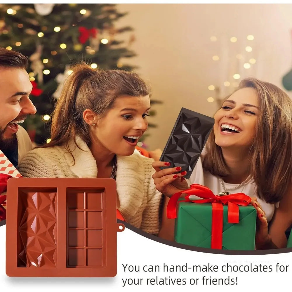 Dubai Chocolate Bar Silicone Mold – Large Thick Filling Bars Silicone Chocolate Mold Qme