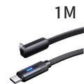 100W USB-C to USB-C 90° Braided Fast Charging Cable 6A PD USB-C Charging Cable Qme Black 1M