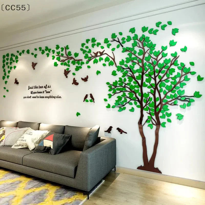 3D Acrylic Tree Wall Stickers – Self-Adhesive Wall Decal Wall Decal Sticker Qst