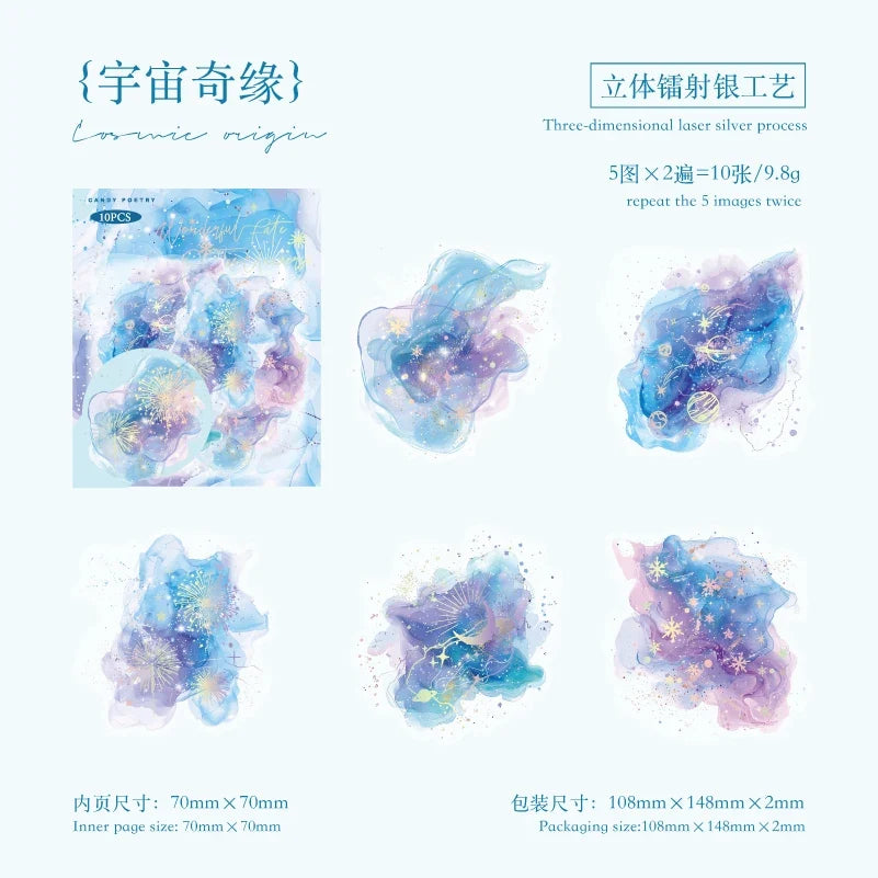 Watercolor Spatter Stickers – Journaling, Scrapbook & DIY Decorative Sticker Pack Qme F